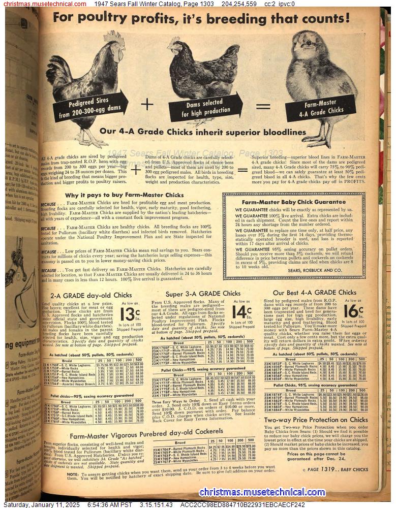 1947 Sears Fall Winter Catalog, Page 1303