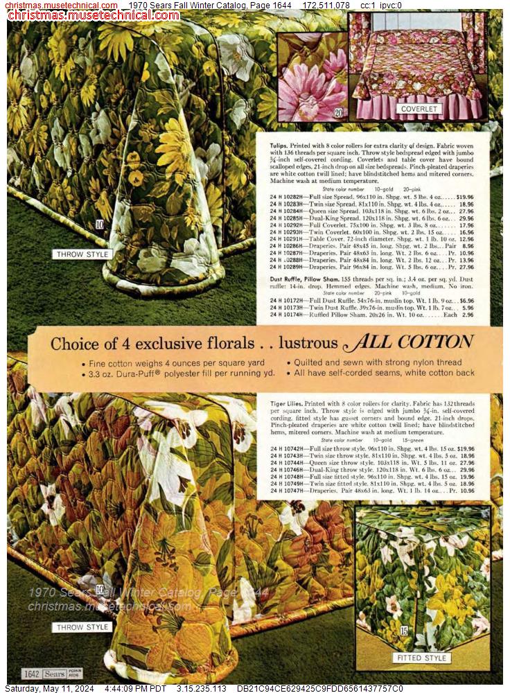 1970 Sears Fall Winter Catalog, Page 1644