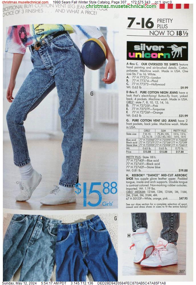 1990 Sears Fall Winter Style Catalog, Page 307