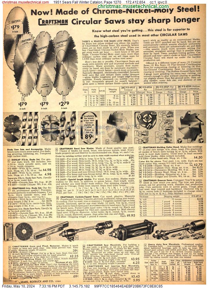 1951 Sears Fall Winter Catalog, Page 1270