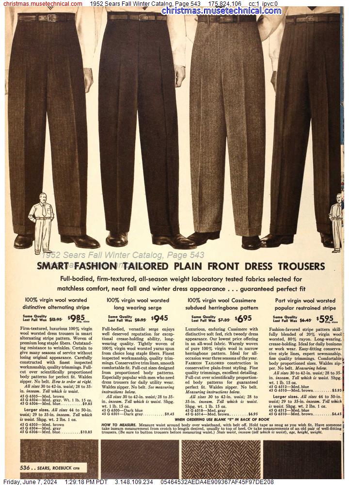 1952 Sears Fall Winter Catalog, Page 543