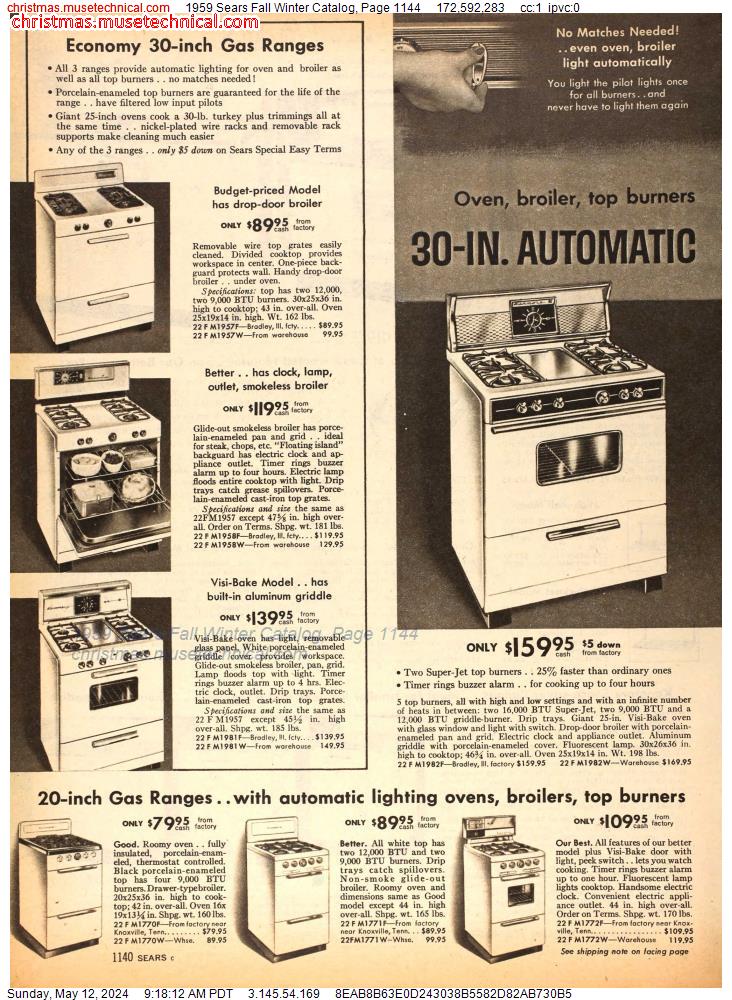 1959 Sears Fall Winter Catalog, Page 1144