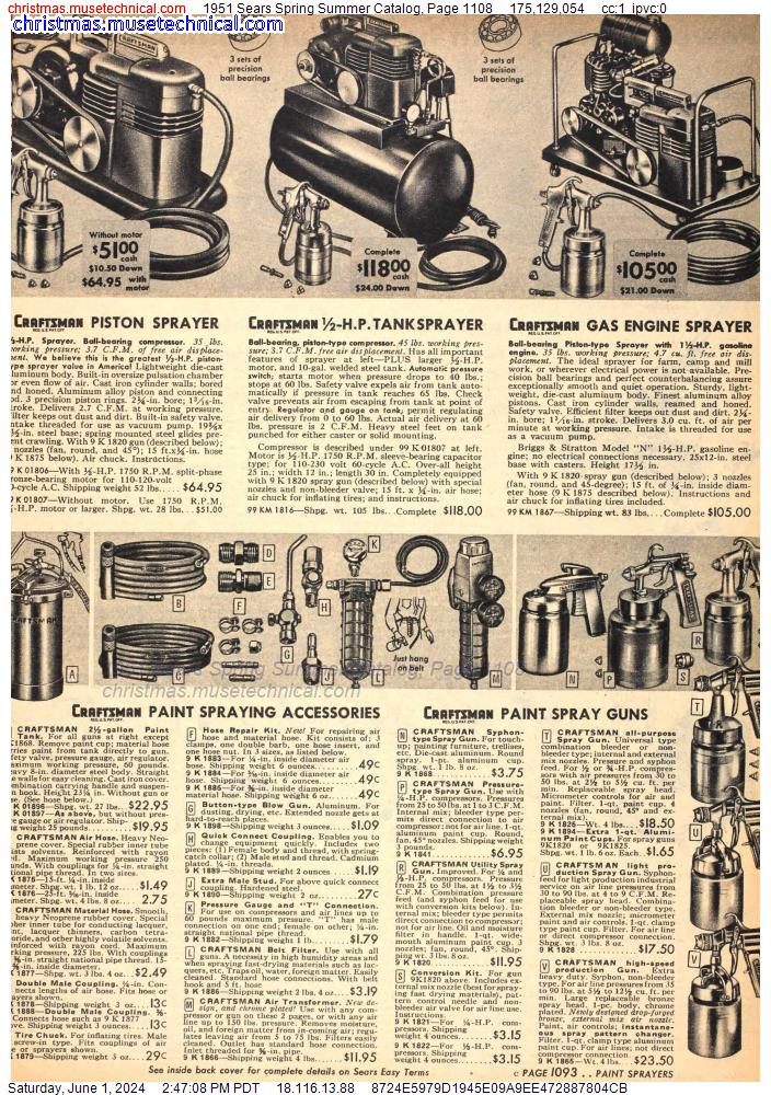 1951 Sears Spring Summer Catalog, Page 1108