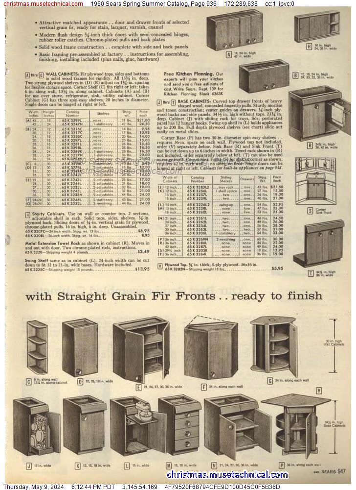 1960 Sears Spring Summer Catalog, Page 936