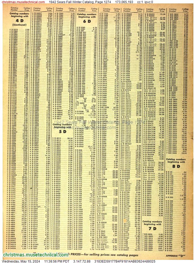 1942 Sears Fall Winter Catalog, Page 1274
