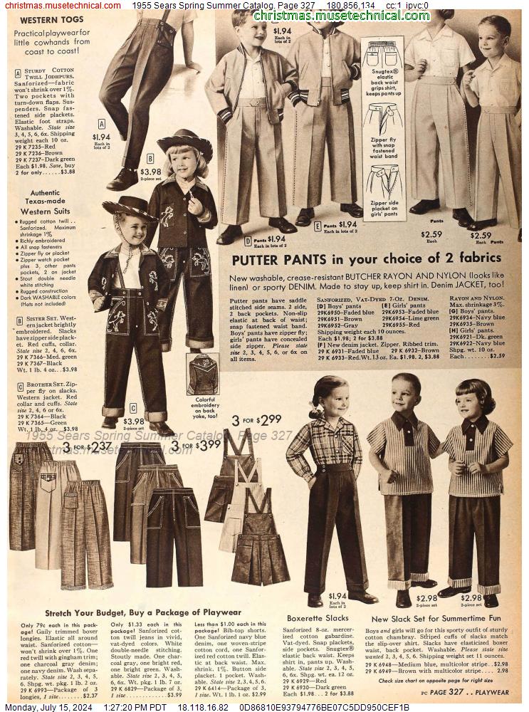 1955 Sears Spring Summer Catalog, Page 327