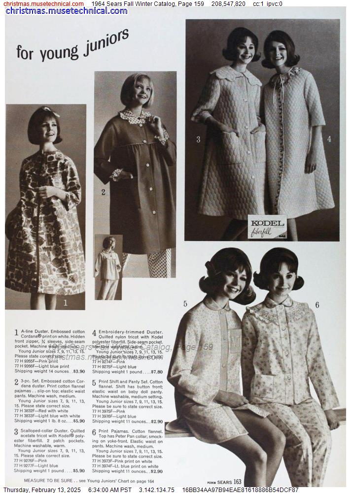 1964 Sears Fall Winter Catalog, Page 159