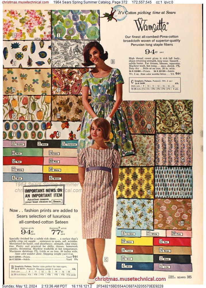 1964 Sears Spring Summer Catalog, Page 372