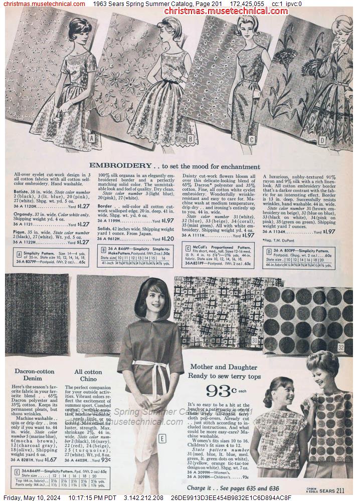 1963 Sears Spring Summer Catalog, Page 201