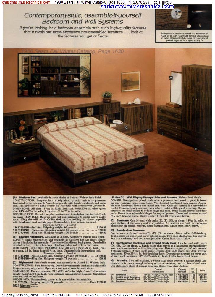 1980 Sears Fall Winter Catalog, Page 1630