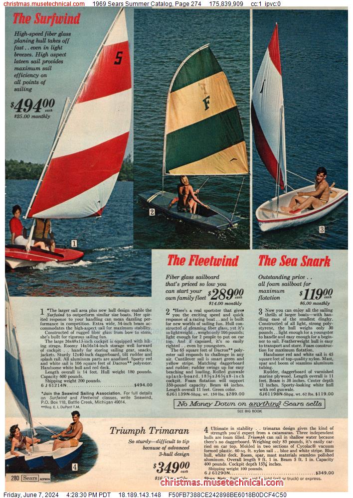 1969 Sears Summer Catalog, Page 274
