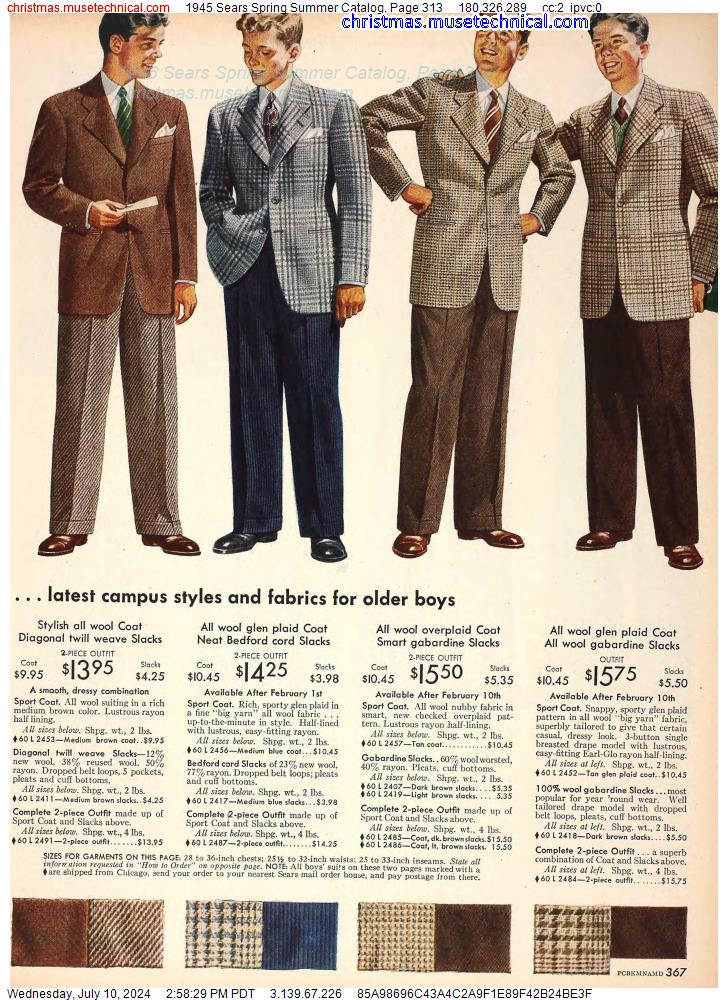 1945 Sears Spring Summer Catalog, Page 313