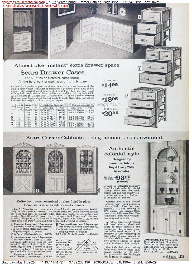 1967 Sears Spring Summer Catalog, Page 1151