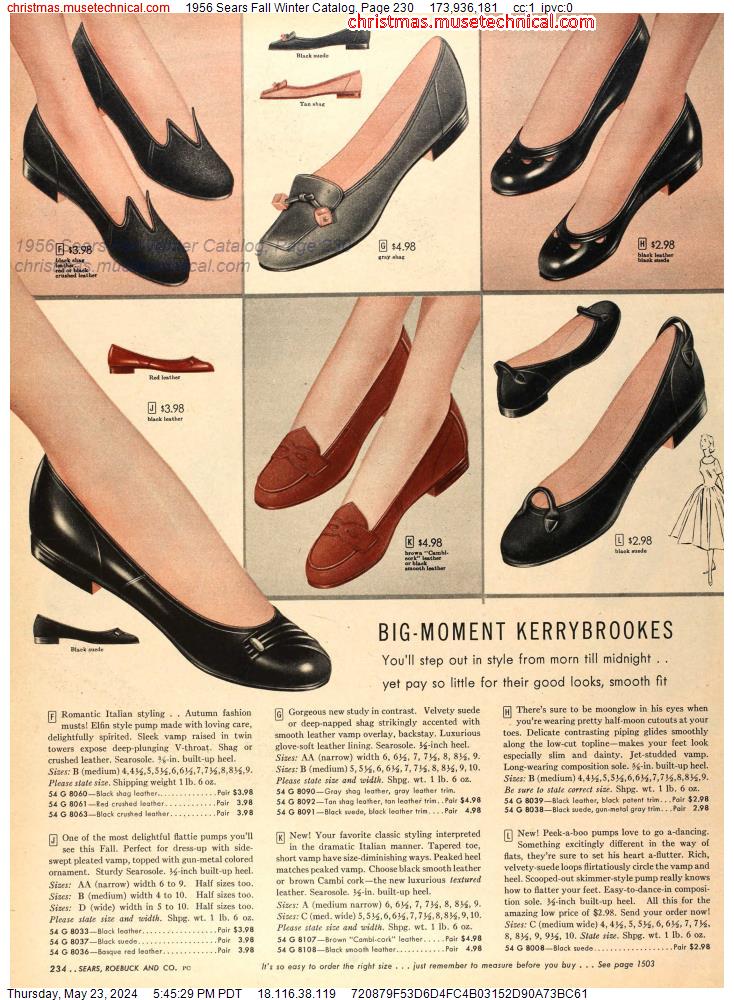 1956 Sears Fall Winter Catalog, Page 230