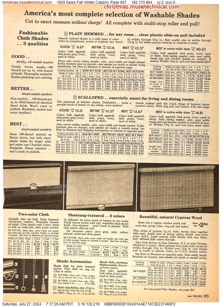 1959 Sears Fall Winter Catalog, Page 857