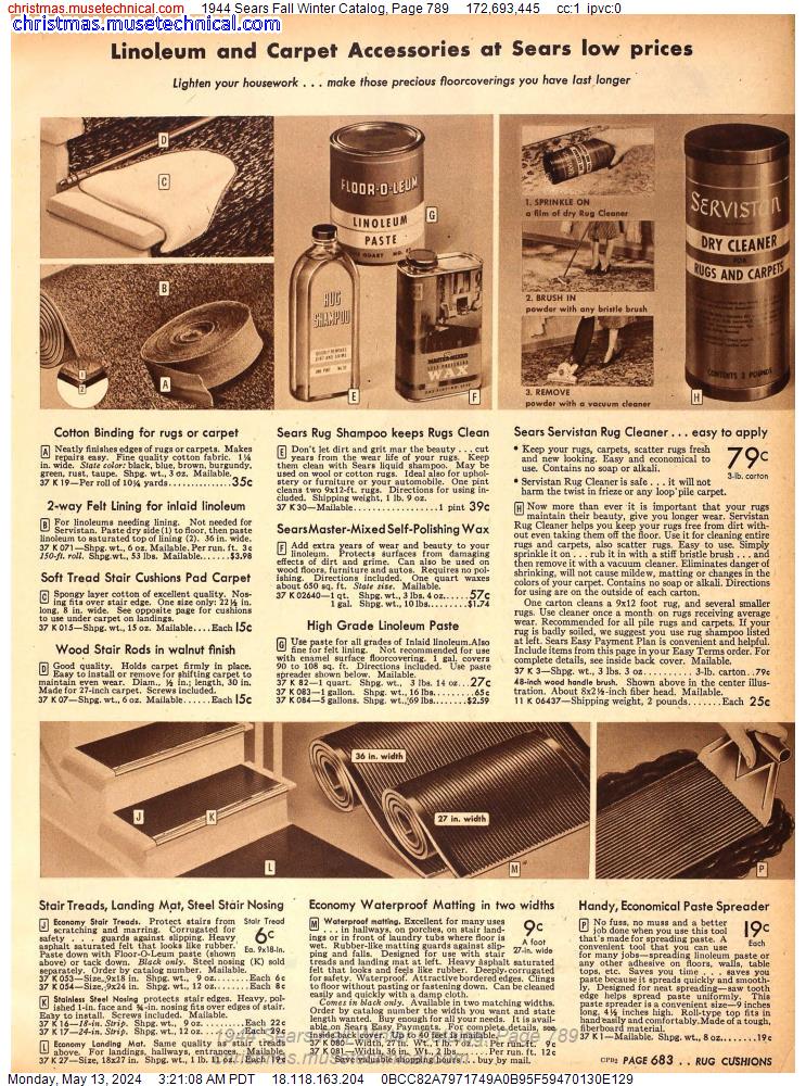 1944 Sears Fall Winter Catalog, Page 789
