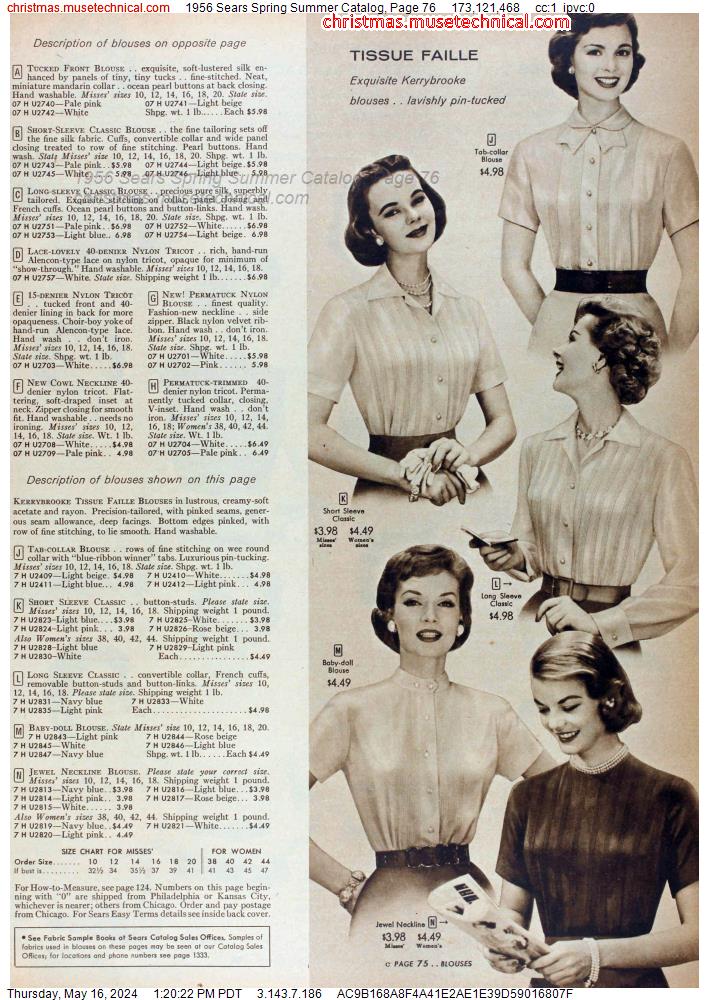 1956 Sears Spring Summer Catalog, Page 76