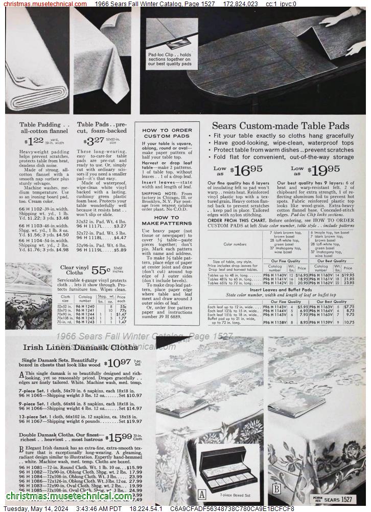 1966 Sears Fall Winter Catalog, Page 1527