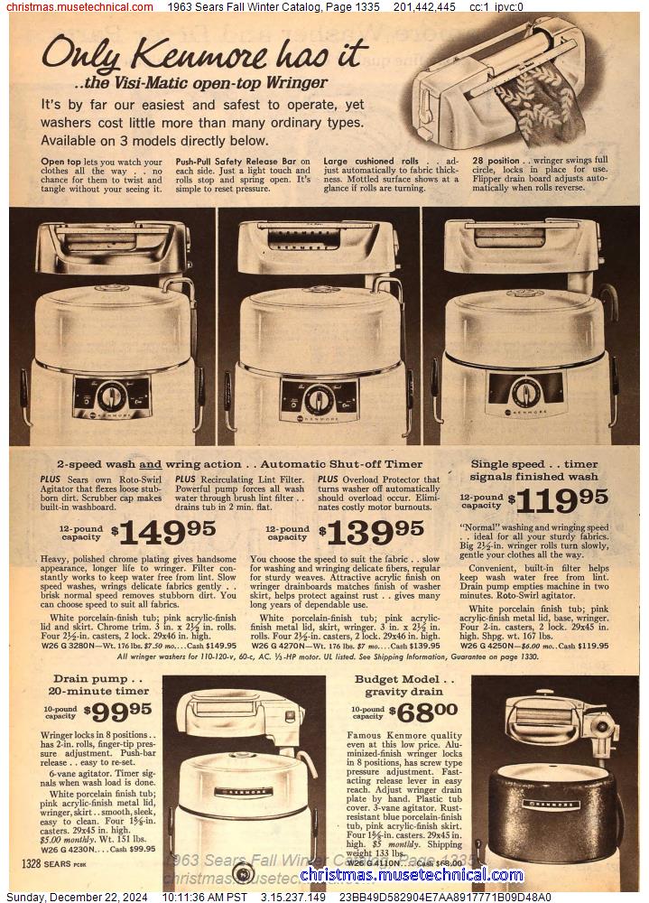 1963 Sears Fall Winter Catalog, Page 1335