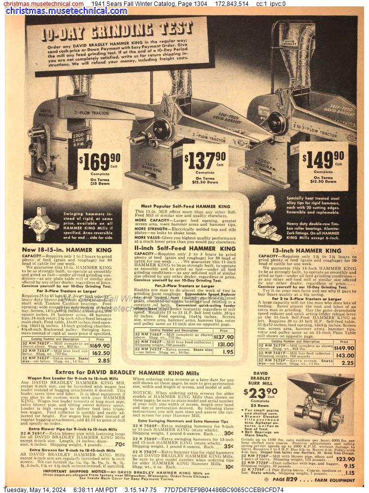 1941 Sears Fall Winter Catalog, Page 1304