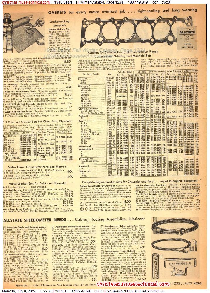 1948 Sears Fall Winter Catalog, Page 1234