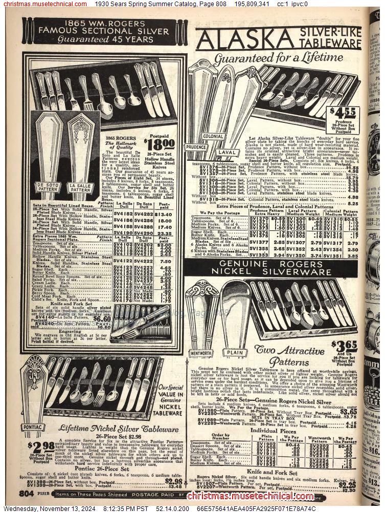 1930 Sears Spring Summer Catalog, Page 808