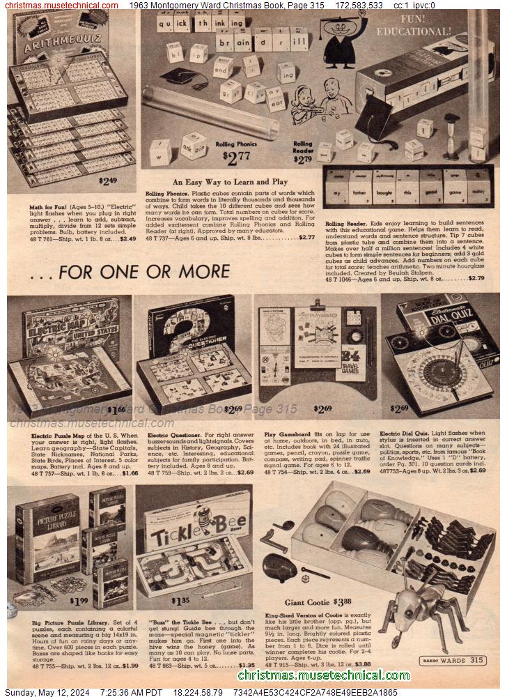 1963 Montgomery Ward Christmas Book, Page 315