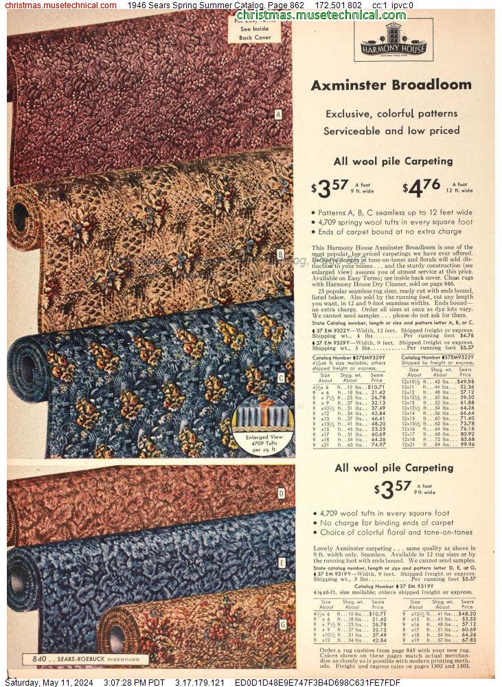 1946 Sears Spring Summer Catalog, Page 862