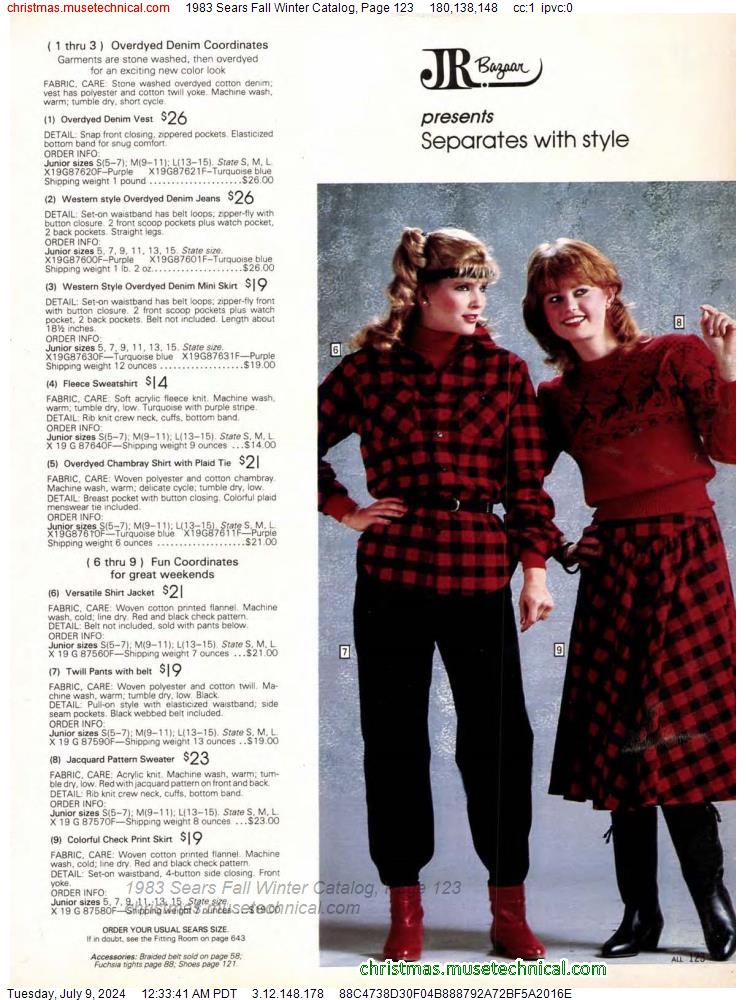 1983 Sears Fall Winter Catalog, Page 123