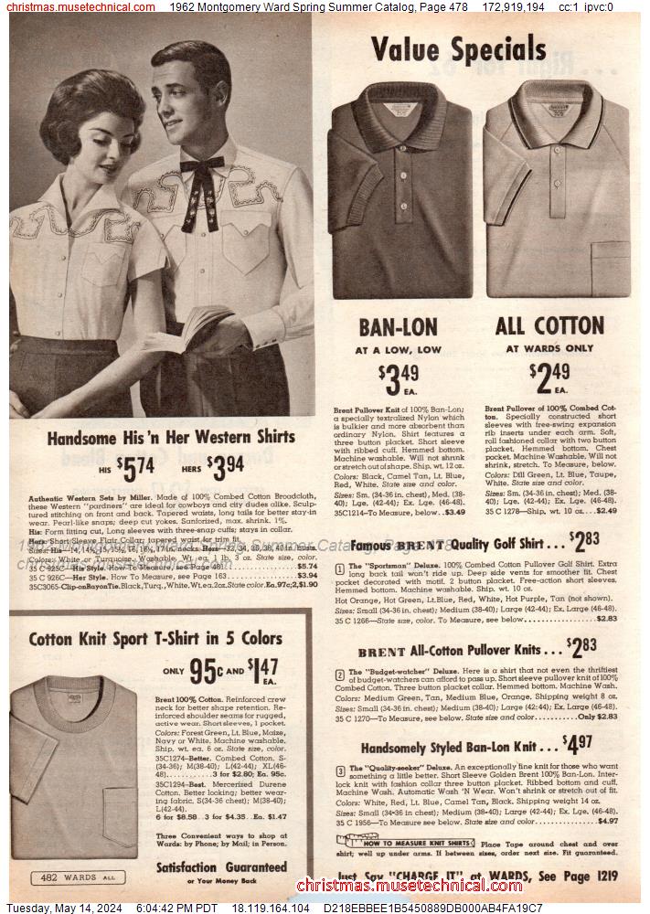 1962 Montgomery Ward Spring Summer Catalog, Page 478
