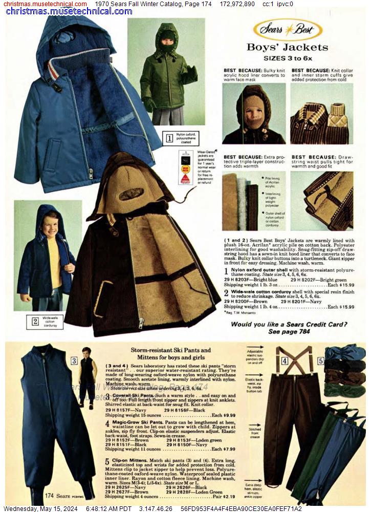 1970 Sears Fall Winter Catalog, Page 174