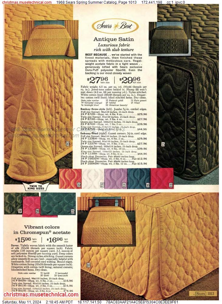 1968 Sears Spring Summer Catalog, Page 1013