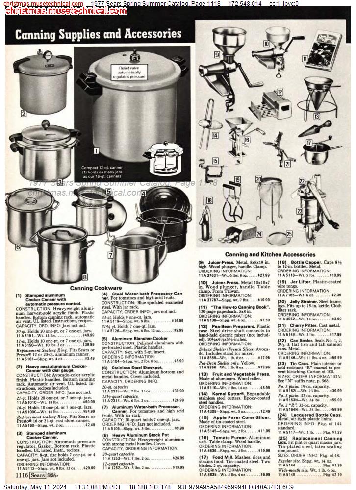 1977 Sears Spring Summer Catalog, Page 1118