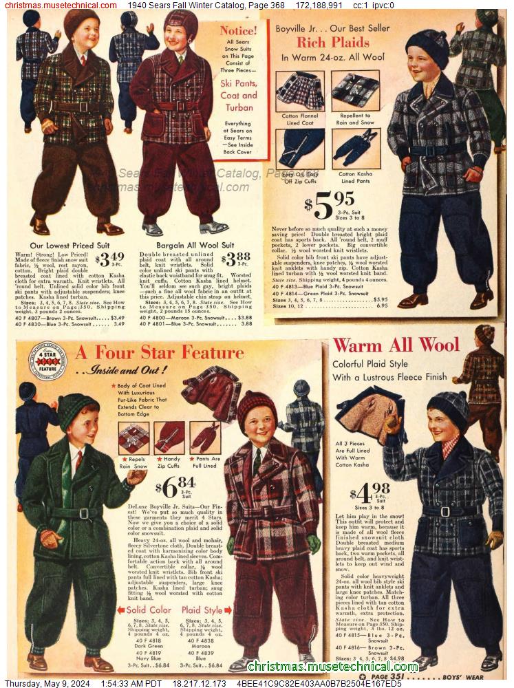 1940 Sears Fall Winter Catalog, Page 368