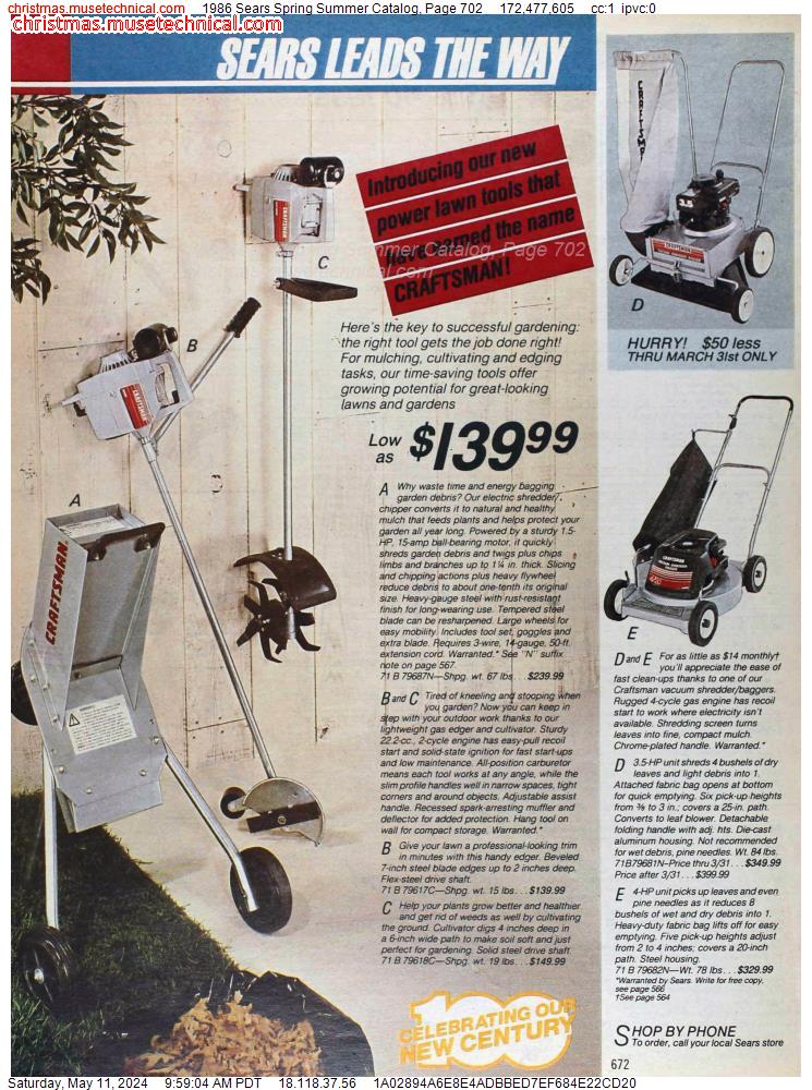 1986 Sears Spring Summer Catalog, Page 702