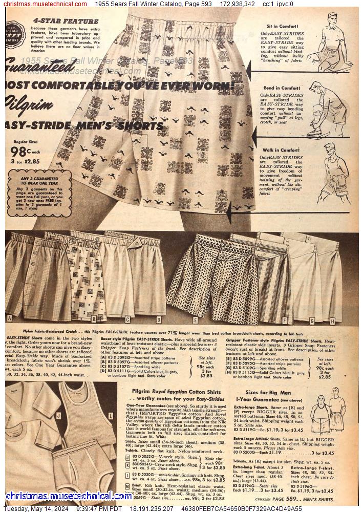 1955 Sears Fall Winter Catalog, Page 593