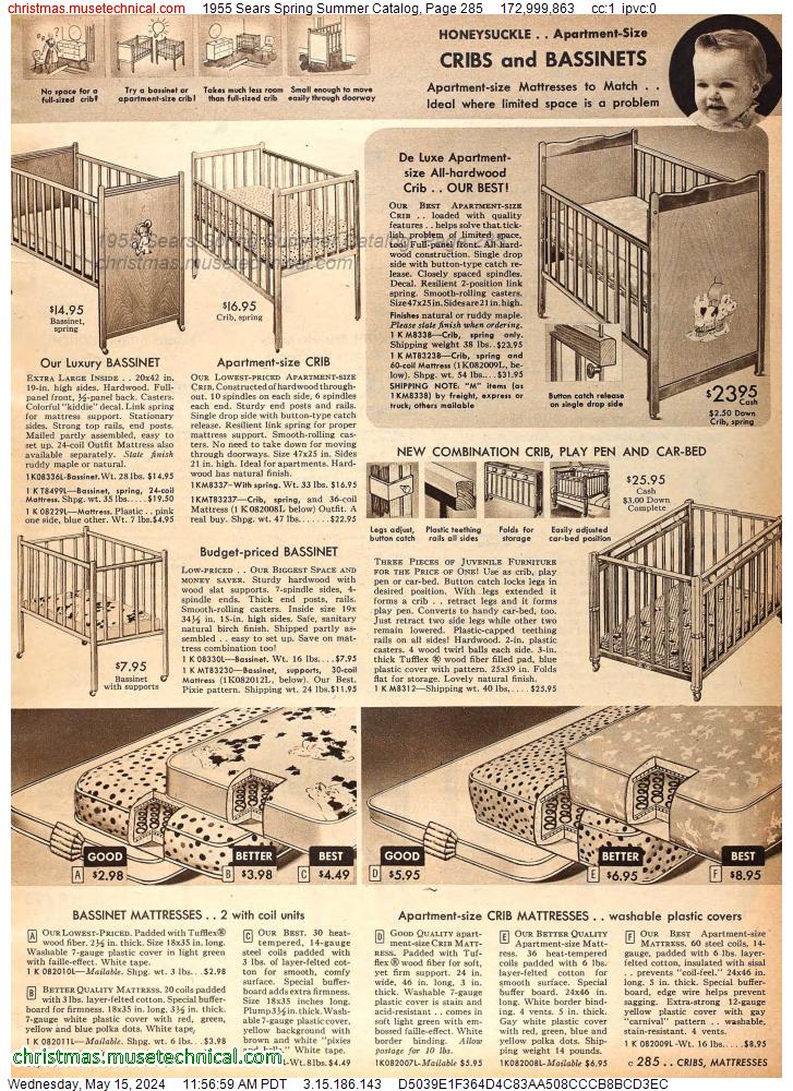 1955 Sears Spring Summer Catalog, Page 285