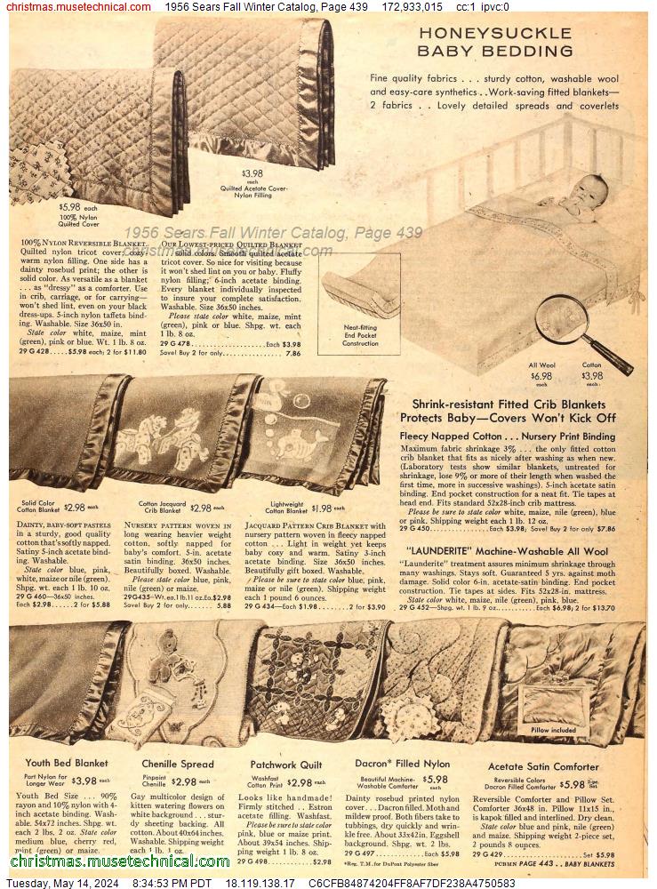 1956 Sears Fall Winter Catalog, Page 439
