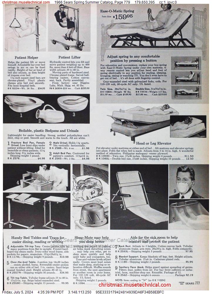 1966 Sears Spring Summer Catalog, Page 779