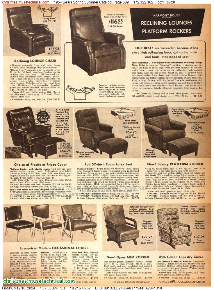1954 Sears Spring Summer Catalog, Page 689