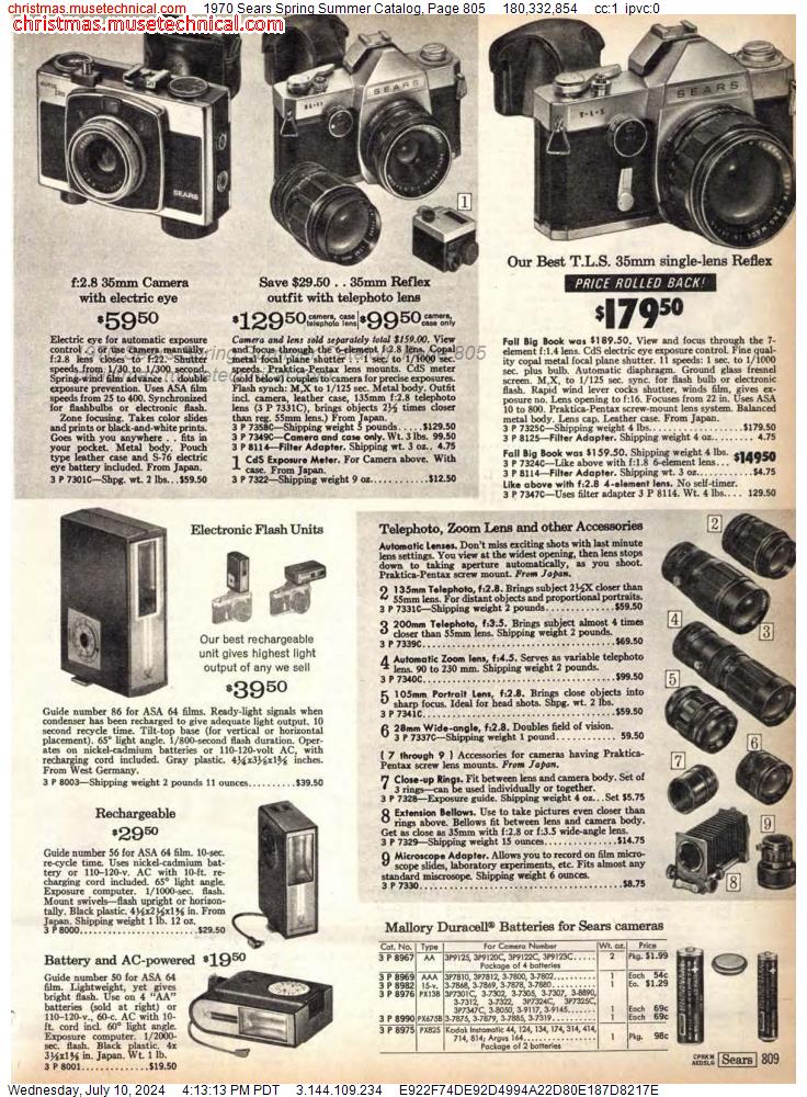 1970 Sears Spring Summer Catalog, Page 805