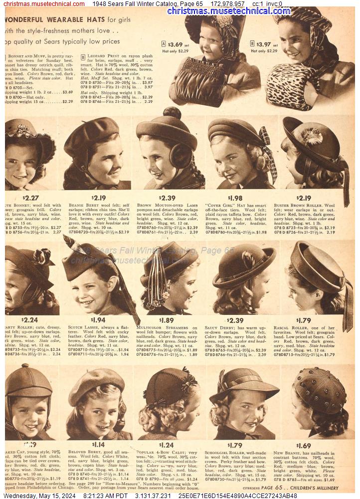 1948 Sears Fall Winter Catalog, Page 65