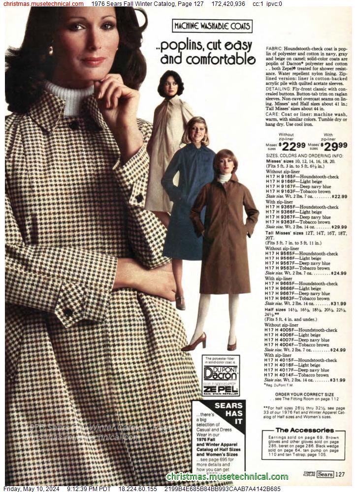 1976 Sears Fall Winter Catalog, Page 127