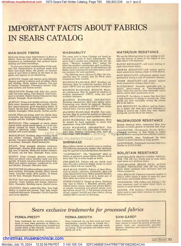 1970 Sears Fall Winter Catalog, Page 765