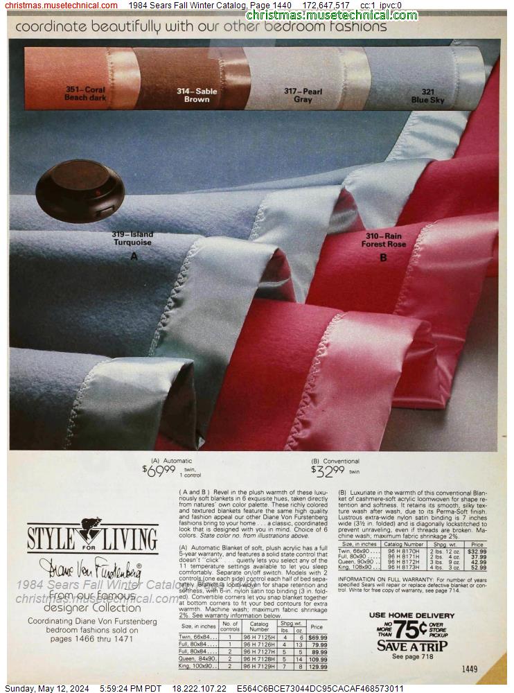 1984 Sears Fall Winter Catalog, Page 1440