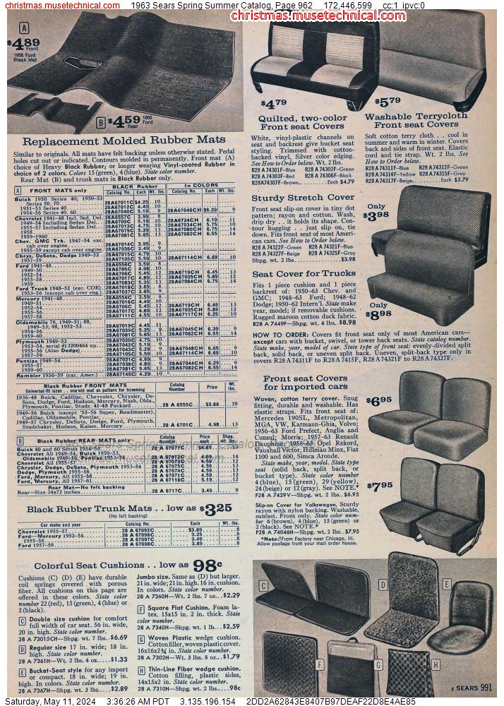1963 Sears Spring Summer Catalog, Page 962