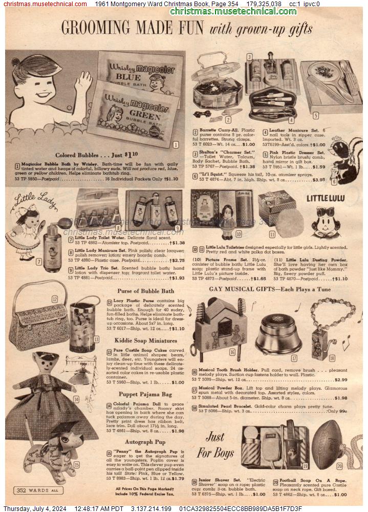 1961 Montgomery Ward Christmas Book, Page 354