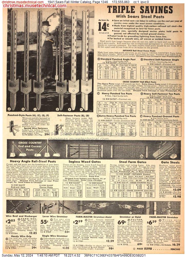 1941 Sears Fall Winter Catalog, Page 1346