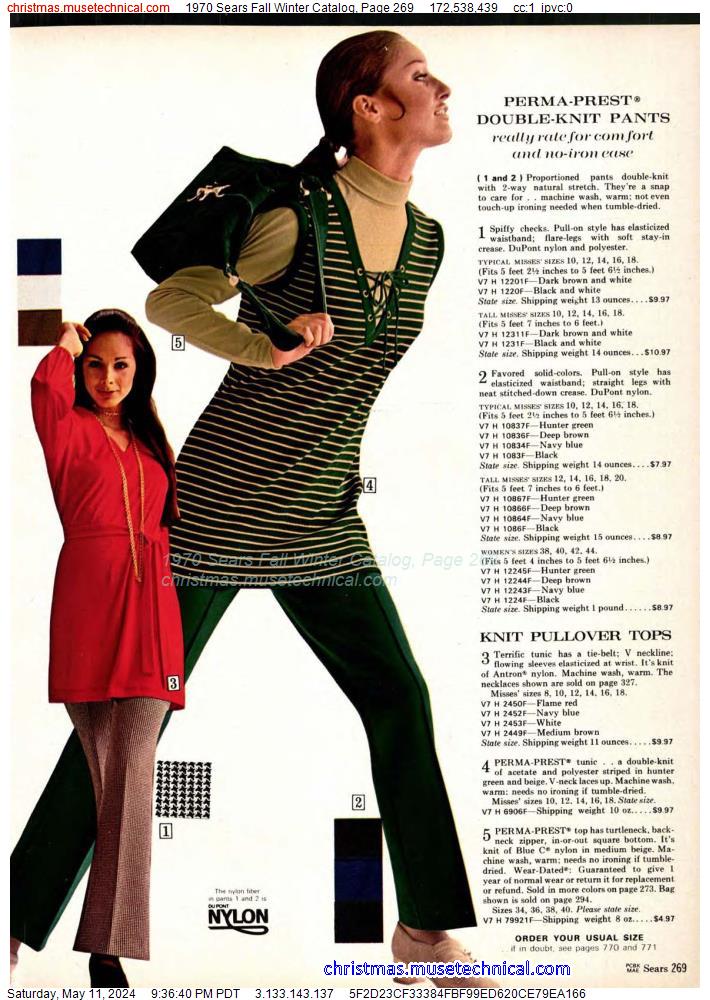 1970 Sears Fall Winter Catalog, Page 269