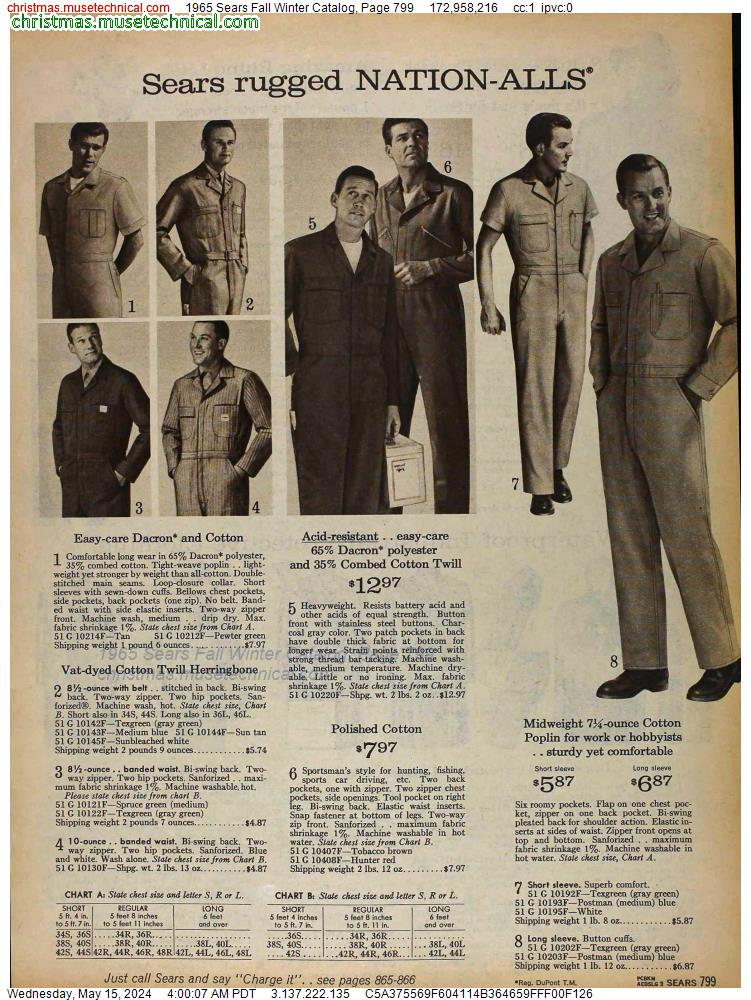 1965 Sears Fall Winter Catalog, Page 799